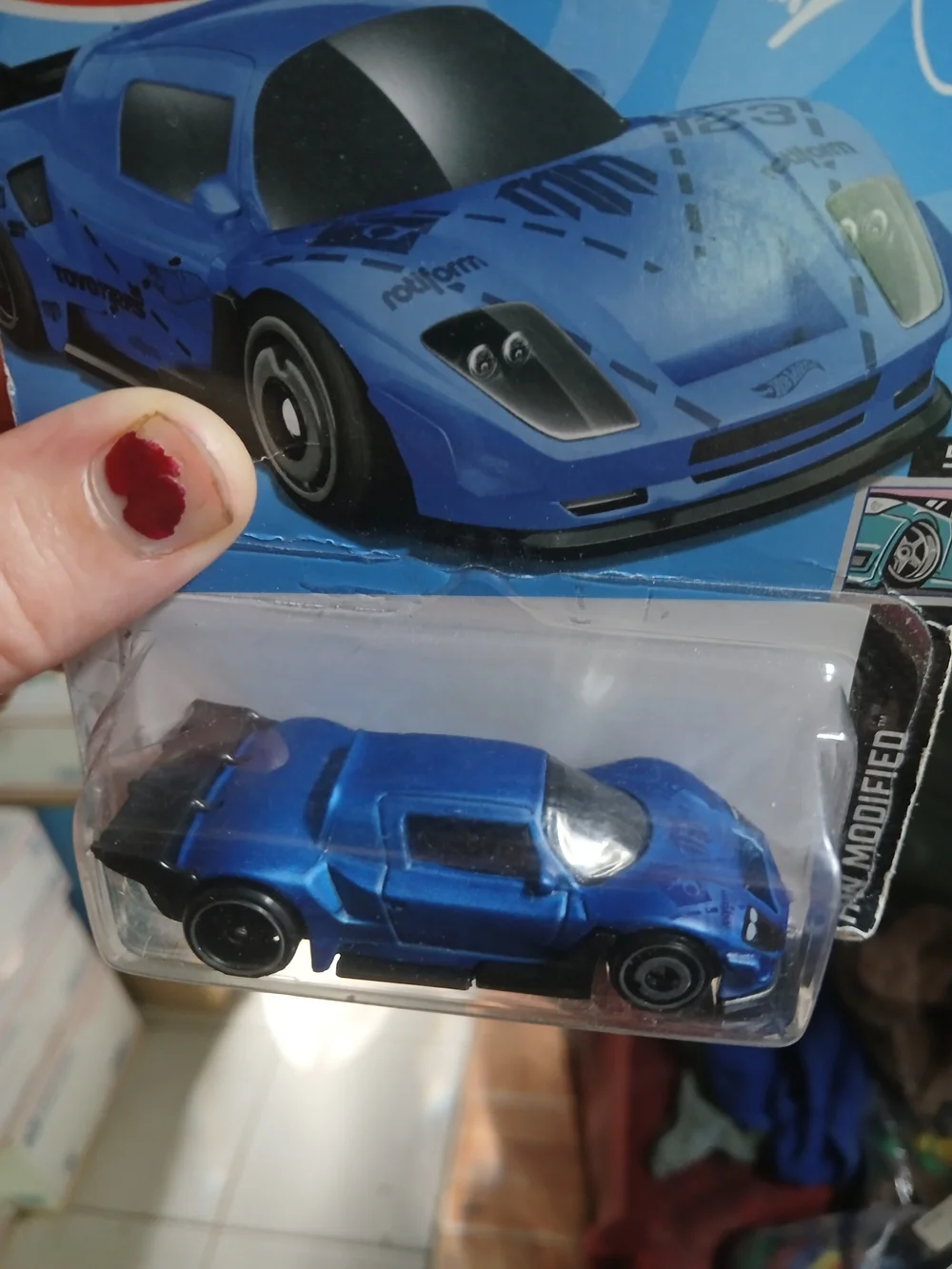 blue Hot Wheels Mad Mike Drift Attack diecast car in 1:64 scale from the 2024 HW